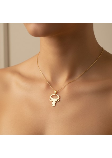 8 Ayar Altın Kolye Ucu Boğa GM8230 1 gr modelleri