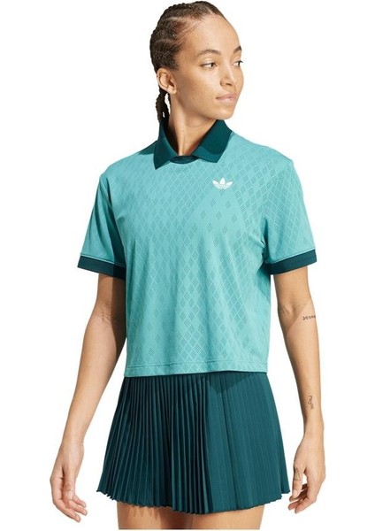 Tennis Pro Climacool Kadın Yeşil Tenis Polo.-