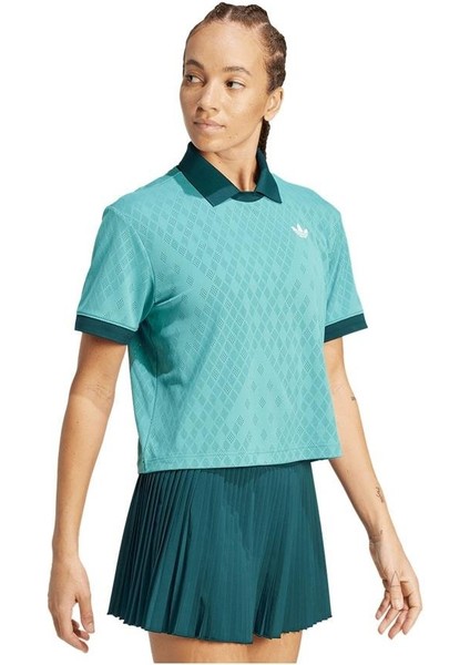 Tennis Pro Climacool Kadın Yeşil Tenis Polo.-