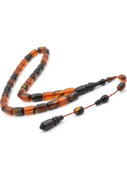 Abdullah Darabacı Yapımı Simli Siyah Sarı Sıkma Kehribar Tesbih fiyatları