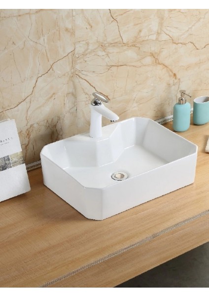 Tezgah Üstü Seramik Çanak Lavabo Banyo Lavabosu