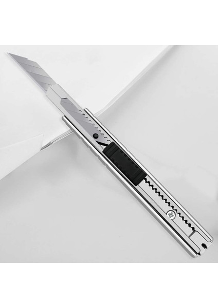 1 Adet Ince Metal Gövdeli Cep Tipi Mini Ince Maket Bıçağı Falçata 9mm