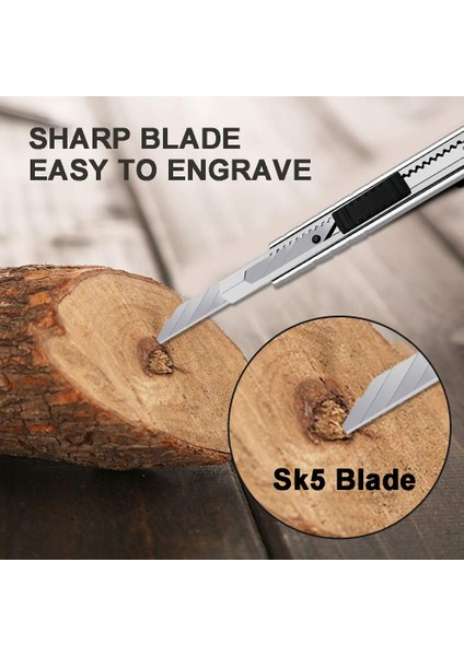 1 Adet Ince Metal Gövdeli Cep Tipi Mini Ince Maket Bıçağı Falçata 9mm