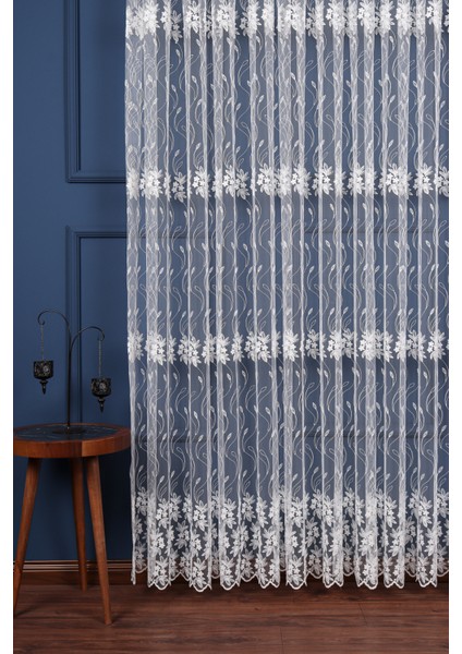 Salon Oturma Odası Brode Işlemeli Sarmaşık Desen Tül Perde Özel Seri (1/2.5 Normal Pile) modelleri