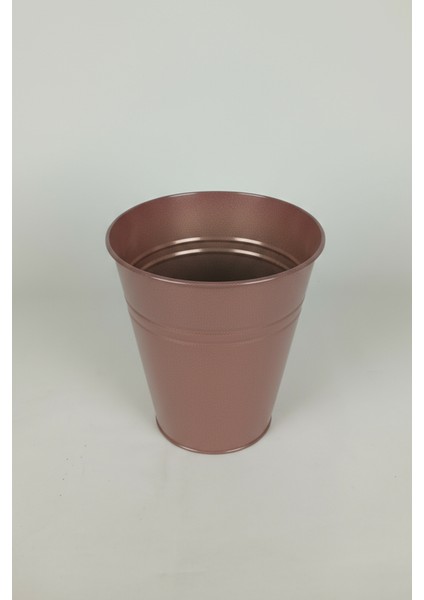 Konik Metal Saksı & Vazo Gül Kurusu - 25 cm Dekoratif Çok Amaçlı Renkli Çiçeklik (25X23/15 Cm)