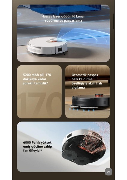 Otomatik Halı Tanııma Mop Kaldırma Vacuum S20+ Plus 6000PA Yüksek Güçlü Robot Süpürge fırsatları