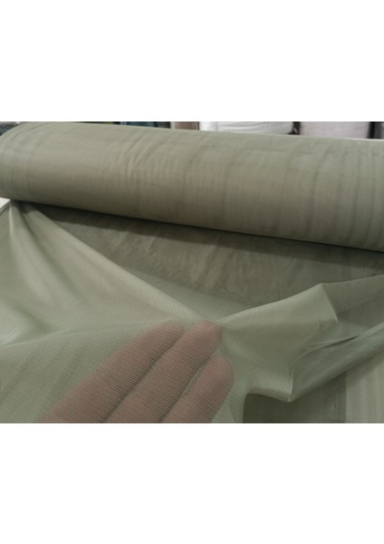 Dökümlü Düz Tül Perde - Haki Yeşil - Pileli Dikim 1x2,5 Pile - KH878 modelleri