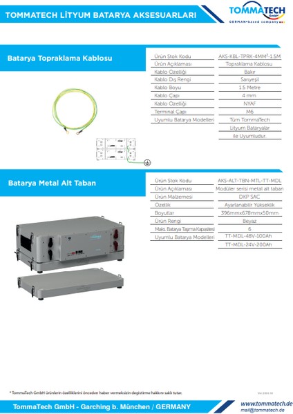 Modular 51.2V Lfp Güç Kablo Seti fiyatları