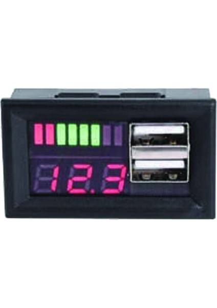 Dijital Voltmetre USB Çıkışlı Akü Göstergeli Dc 12V