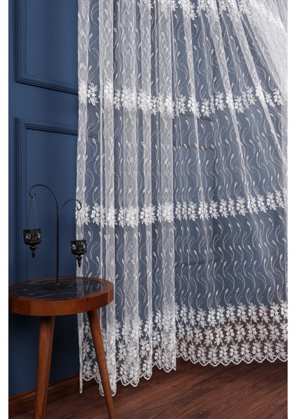 Salon Oturma Odası Brode Işlemeli Sarmaşık Desen Tül Perde Özel Seri (1/2.5 Normal Pile) fiyatları