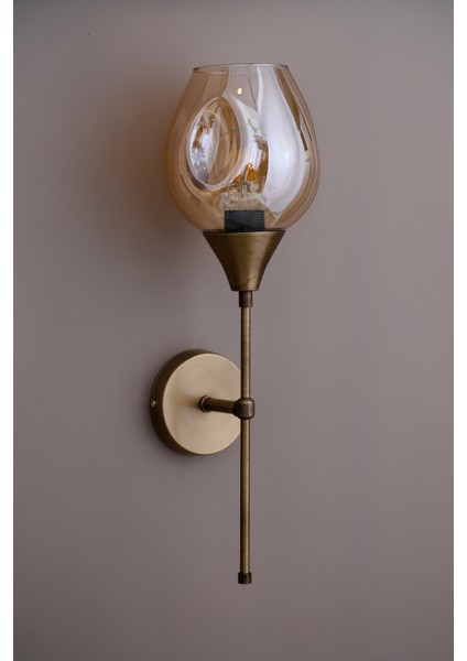 Luxa Eskitme Kaplama Bal Renk Cam Şık Aplik