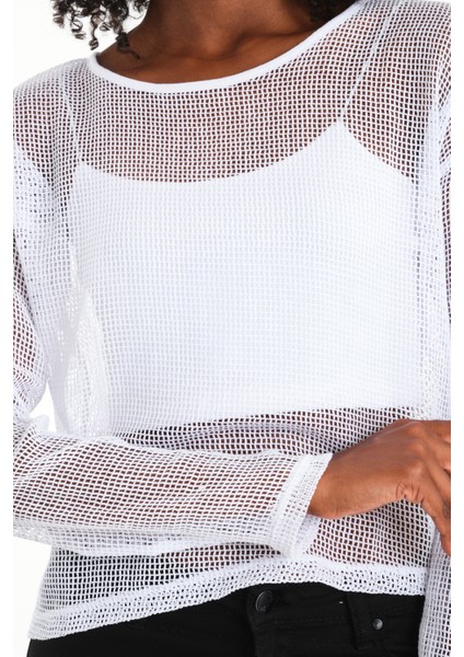 Uzun Kol Kare File Bluz