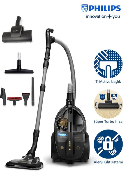 Marathon Ultiamte Güçlü Elektrikli Süpürge | Toz Torbasız, Enerji Tasarruflu | Hepa Filtre ve Yüksek Performanslı Temizlik Deneyimi + Mutfak Tartısı