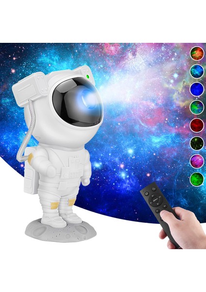Astronot Figürlü Yıldızlı Gökyüzü Projektör Lambası