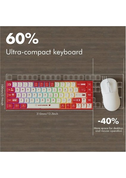 Oyuncu Klavyesi %60 Boy Yazılım Uygulamalı Hot-Swap Kablolu Gaming Klavye Switch Hediyeli Oyuncu Klavyesi AK680