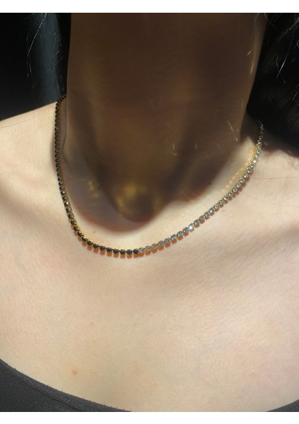 Black&white Diamond Paslanmaz Çelik Kolye