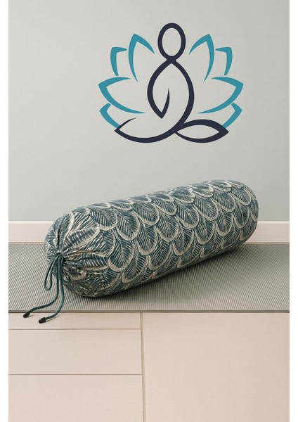 Sonbahar Tasarımlı Ipli Yoga Bolster Minderi - Silindir Minder, Silindir Yoga Minderi