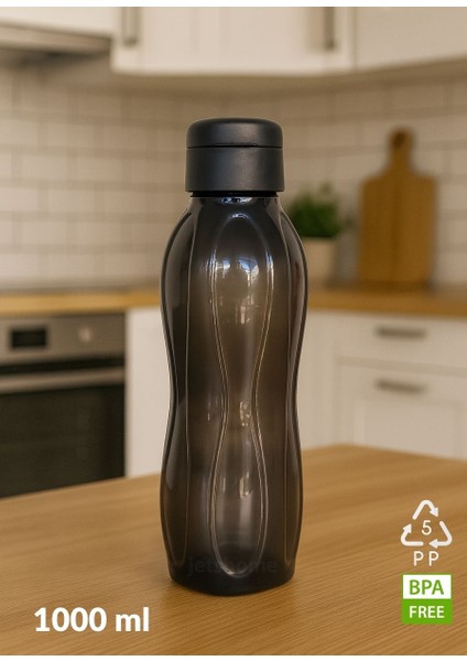 2’li Pp-5 Su Şişesi Seti – 1000 ml Sızdırmaz Matara, Bpa Free, Ev-Iş-Spor Için Siyah-Mürdüm fiyatları