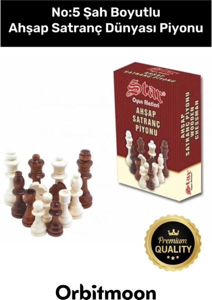 Premium Üretim Şah Boyu No: 5 Eksik Takımı Tamamlama Uyumlu Ahşap Satranç Dünyası Piyonu