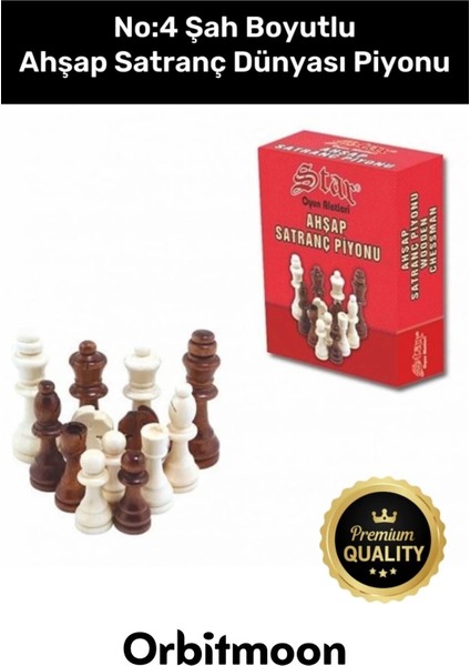 Premium Üretim Şah Boyu No: 4 Eksik Takımı Tamamlama Uyumlu Ahşap Satranç Dünyası Piyonu