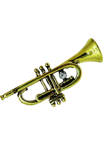 Trompet Broş – Müzisyen Takı, Enstrüman Temalı Nostaljik Aksesuar Broş fiyatları