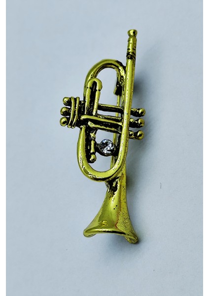 Trompet Broş – Müzisyen Takı, Enstrüman Temalı Nostaljik Aksesuar Broş fırsatları
