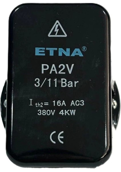 Etna Basınç Şalteri PA-2V 3bar - 11BAR 380V 1/2 modelleri