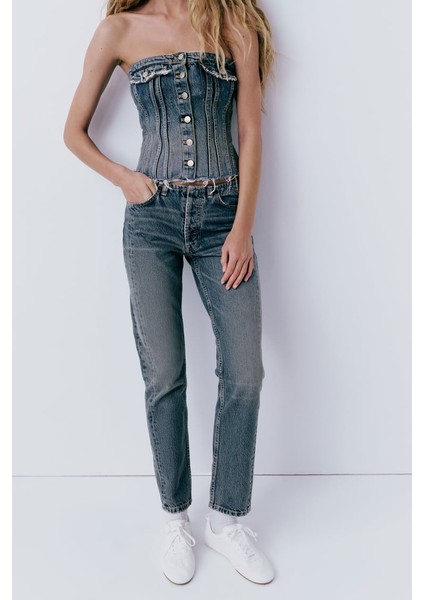 Allbucks Zara, Trf Orta Bel Straight Fit Düz Kesim Jean Pantolon ABZRA5069 fiyatları