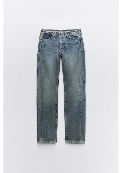 Allbucks Zara, Trf Orta Bel Straight Fit Düz Kesim Jean Pantolon ABZRA5069 indirimleri