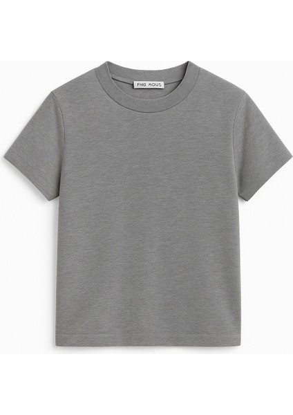 Crop Kısakollu Body Gri Renk modelleri