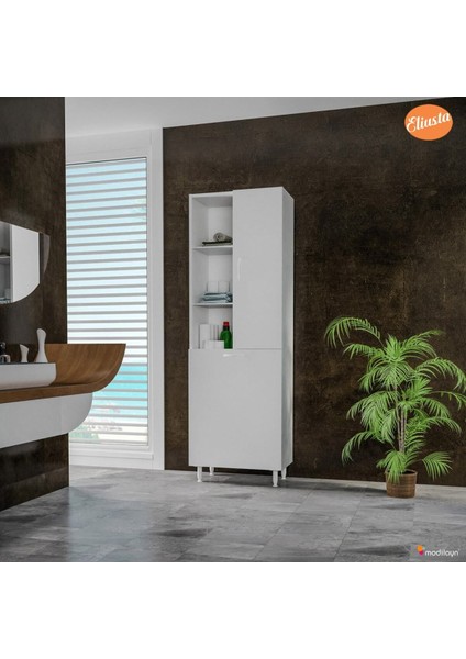 Tek Kapaklı Sepetli Banyo Dolabı