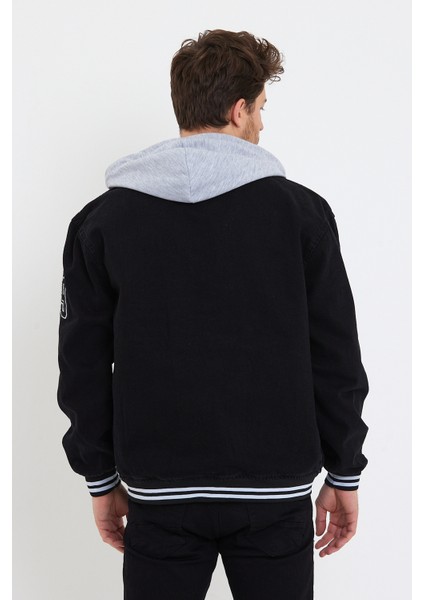 Erkek Oversize Kışlık Kalın Siyah Kot Kolej Mont fiyatları