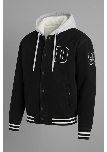 Erkek Oversize Kışlık Kalın Siyah Kot Kolej Mont fırsatları