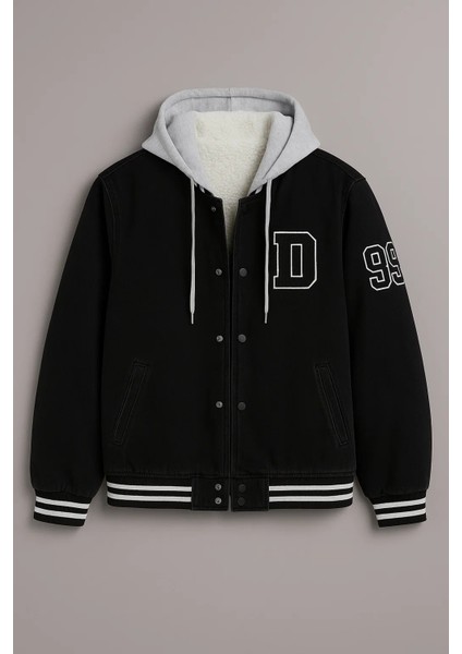 Erkek Oversize Kışlık Kalın Siyah Kot Kolej Mont indirimleri