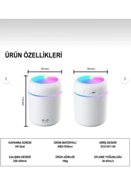 Ultrasonic Humidifier Ultrasonik Hava Nemlendirici & LED Gece Lambası fiyatları
