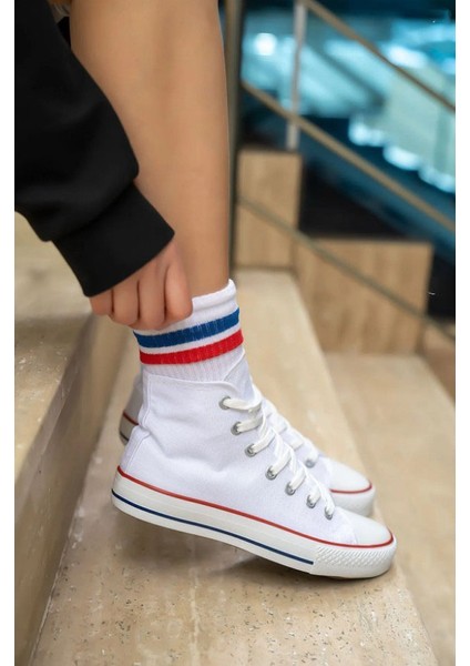 Unisex Boğazlı Model Keten Spor Ayakkabı Sneaker Cnvrse Model