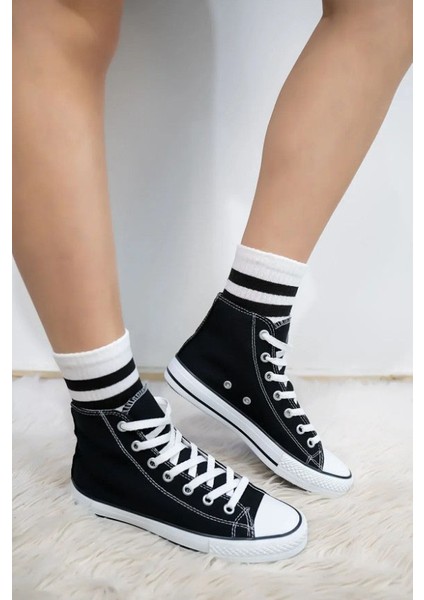 Unisex Boğazlı Model Keten Spor Ayakkabı Sneaker Cnvrse Model