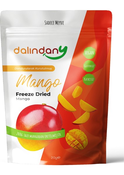Freeze Dried Dondurularak Kurutulmuş Mango Dilimleri 20 Gram