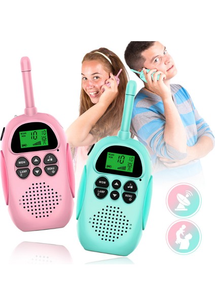 Çocuk Telsizi – Kids Walkie Talkie, Şarjlı, LCD Ekranlı, 2’li Set, Mavi