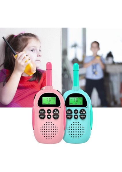Çocuk Telsizi – Kids Walkie Talkie, Şarjlı, LCD Ekranlı, 2’li Set, Mavi