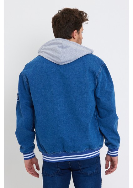 Erkek Oversize Kışlık Kalın Mavi Kot Kolej Mont fiyatları