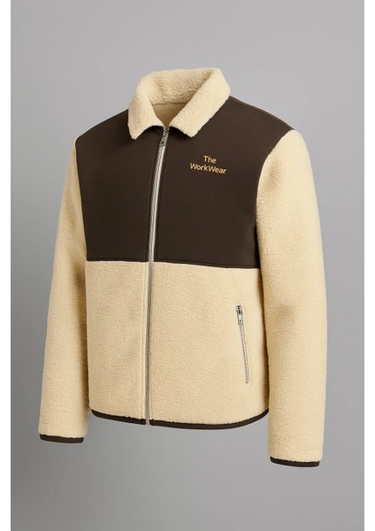 Erkek Basic Kışlık Kalın Sarı Salaş Peluş Ceket indirimleri