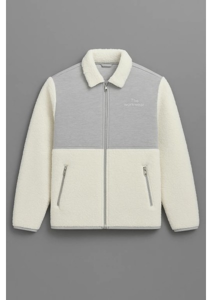 Erkek Basic Kışlık Kalın Gri Salaş Peluş Ceket fırsatları