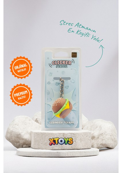Clickburger Tıklanabilir Stres Giderici Hamburger Anahtarlık, Çanta Charmı ve Aksesuarı, Sevgiliye Hediye Konsept Oyuncak fiyatları