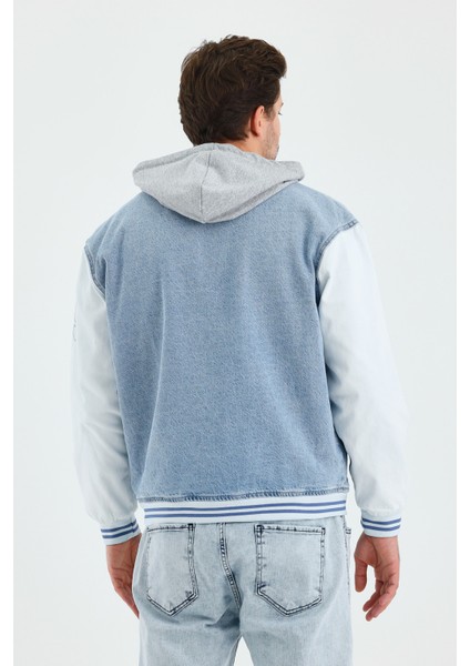 Erkek Oversize Kışlık Kalın Bmavi Kot Kolej Mont fiyatları