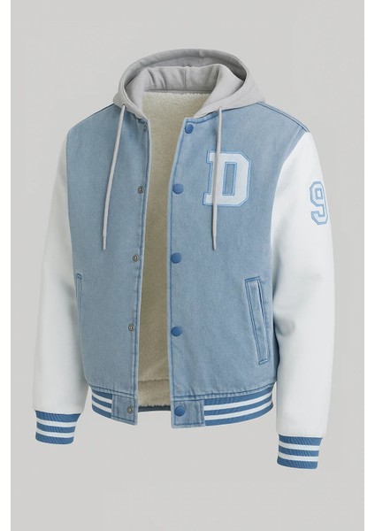 Erkek Oversize Kışlık Kalın Bmavi Kot Kolej Mont modelleri