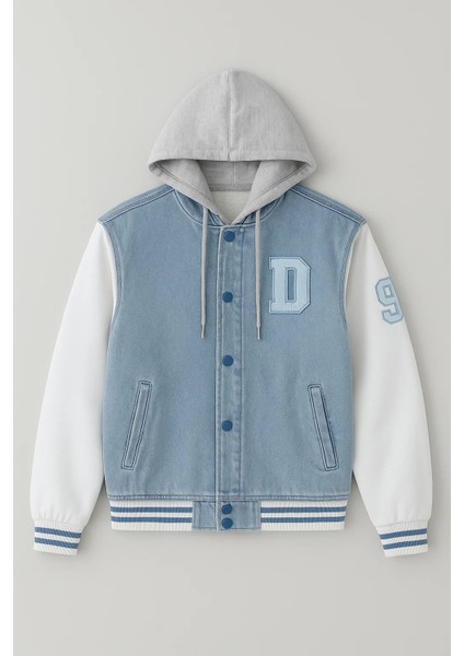 Erkek Oversize Kışlık Kalın Bmavi Kot Kolej Mont fırsatları