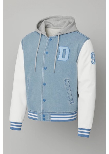 Erkek Oversize Kışlık Kalın Bmavi Kot Kolej Mont