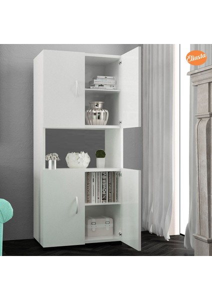 Mutfak Dolabı Minifırın Mikrodalga Dolabı 4 Kapaklı Çok Amaçlı Banyo Dolabı Ofis Dolabı