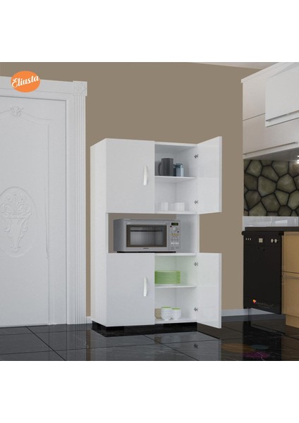 Mutfak Dolabı Minifırın Mikrodalga Dolabı 4 Kapaklı Çok Amaçlı Banyo Dolabı Ofis Dolabı